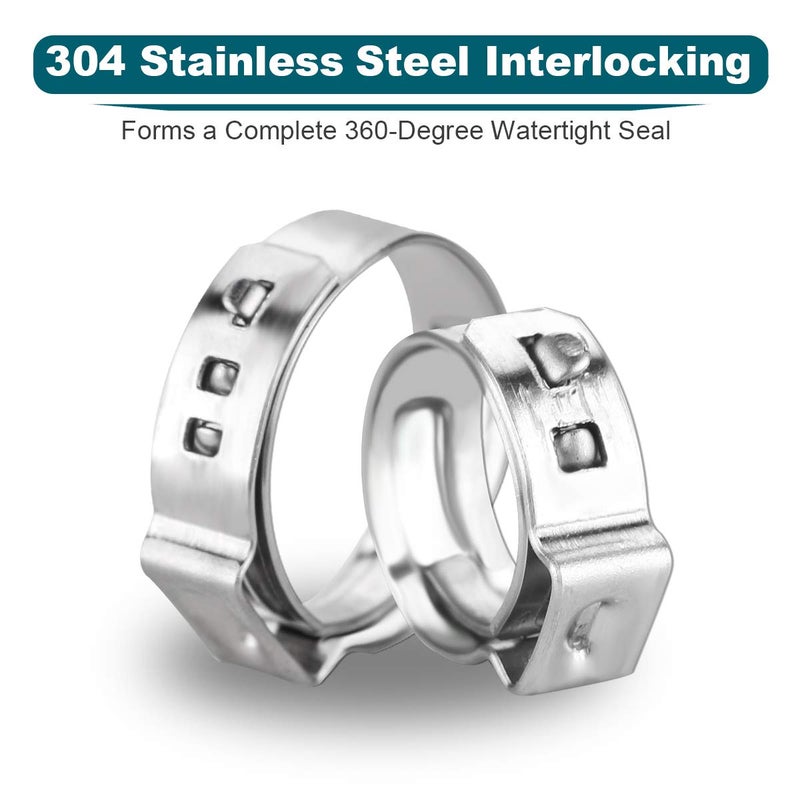 LOKMAN 50 Pack 1 Inch PEX Cinch Clamps, Stainless Steel Cinch Crimp Rings Pinch Clamps for PEX Tubing Pipe Fitting Connections (1 Inch) - Image 2